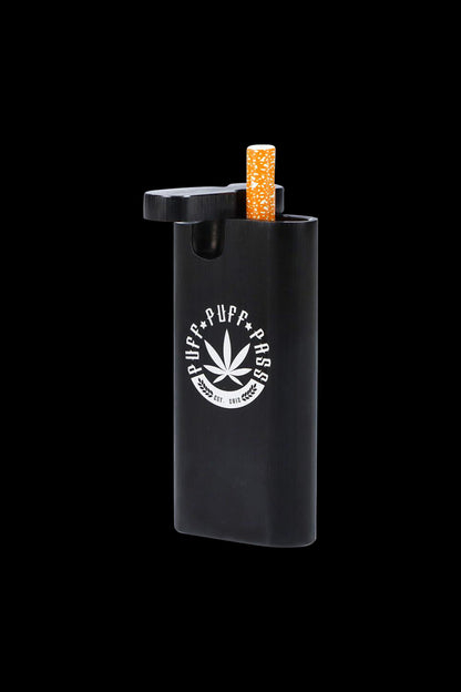 A slightly angled view of the Aluminum Dugout - Large, showcasing its metallic sheen and a visible joint opening.