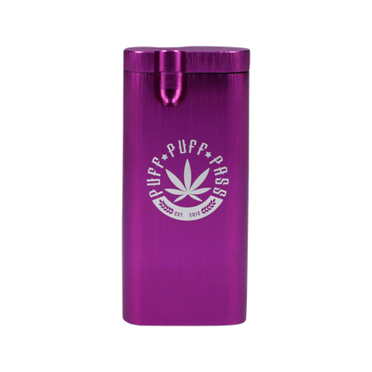 A straight-on view of the Aluminum Dugout - Large, showcasing its metallic silver finish and simple, cylindrical shape.