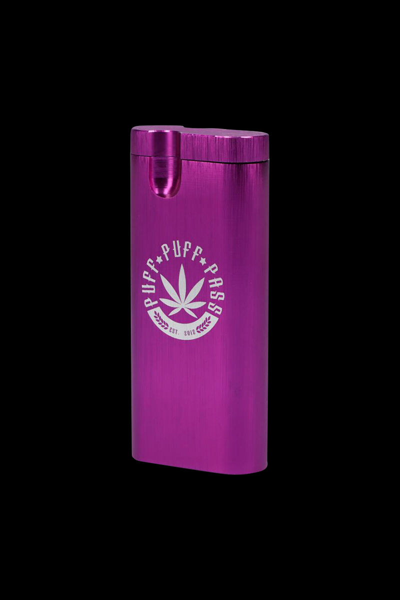 A sleek, angled studio shot of the Aluminum Dugout - Large, showcasing its metallic finish and rectangular form.