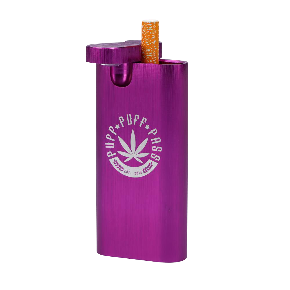 A close-up, angled view of the Aluminum Dugout - Large, showing its metallic silver finish and simple, rectangular shape.