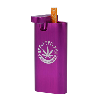 A close-up, angled view of the Aluminum Dugout - Large, showing its metallic silver finish and simple, rectangular shape.