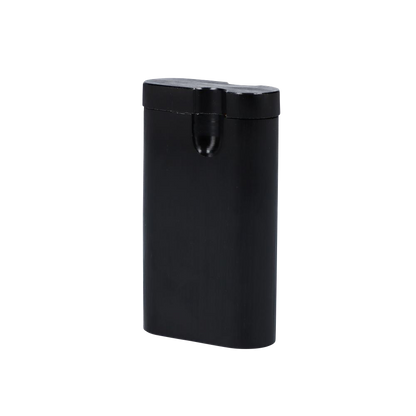 A front view of the Aluminum Dugout, a sleek, dark-colored container with a simple, rectangular form.