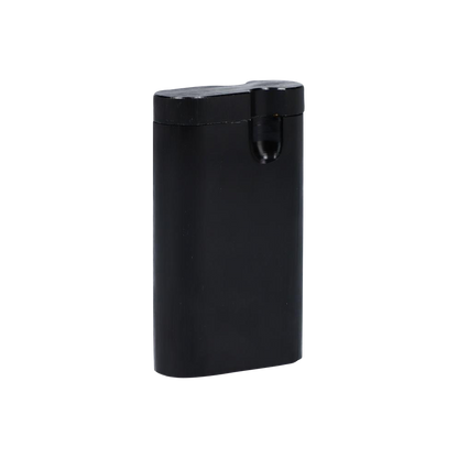 A front view of the Aluminum Dugout, a sleek, metallic case with a simple, rectangular design.