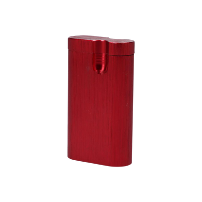 Front view of the Aluminum Dugout, a silver-colored, compact case angled slightly on a white background.