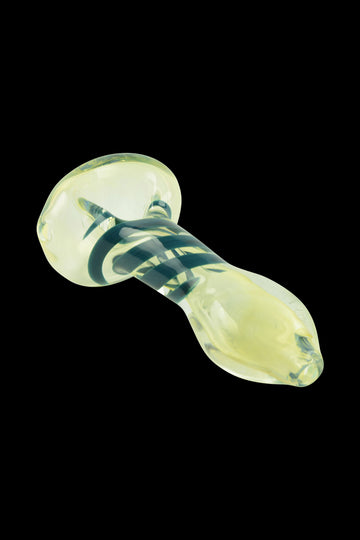 UPC Fumed Spoon Pipe with Colored Swirl