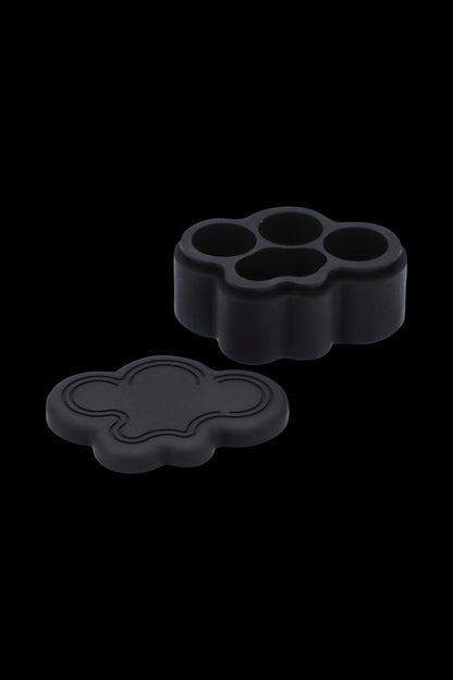 A top-down view of the Silicone Cloud Stash Container - 22mL, showcasing its smooth, cloud-like design in a dark tone.