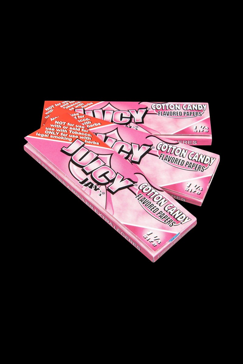 Front view of a pack of Juicy Jay's Classic Size Flavored Rolling Papers with a vibrant, colorful design.