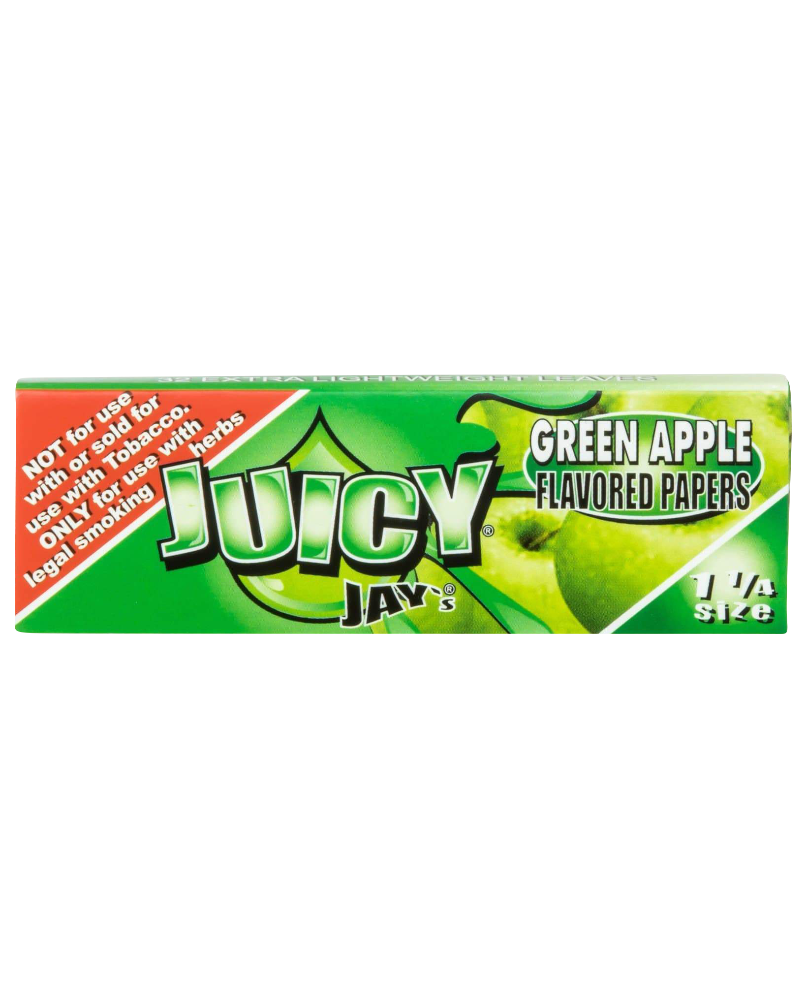 A close-up of Juicy Jay's Classic Size Flavored Rolling Papers package, angled to show the branded text and colorful design.