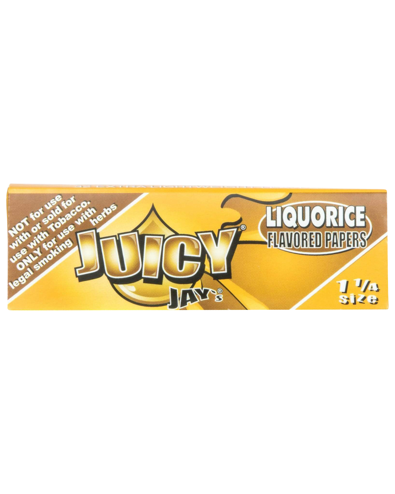 A close-up of the colorful packaging for Juicy Jay's Classic Size Flavored Rolling Papers, showing the brand logo and product name.