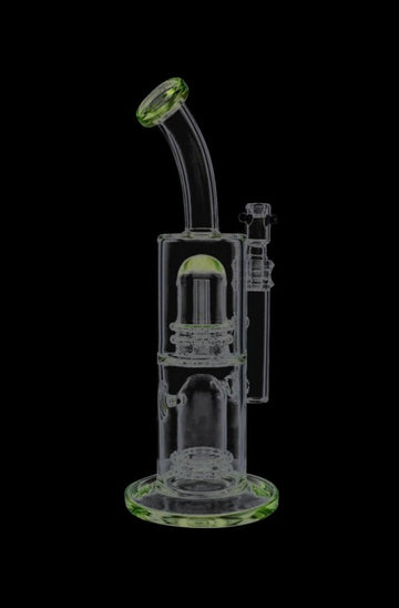 Milky Green - Straight Bong with Double Showerhead Perc