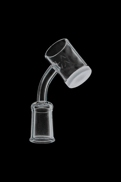 A studio shot of the LavaTech XL Quartz Banger, showcasing its clear quartz construction and simple, rounded shape.