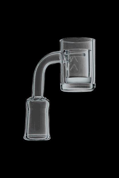 A close-up side view of the LavaTech Polished Banger Nail with Opaque Cup Insert, showcasing its polished finish and cup detail.