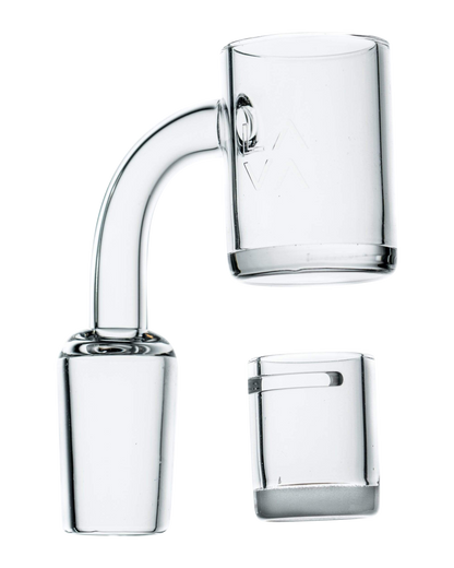 A studio shot of the LavaTech Polished Banger Nail with Opaque Cup Insert, viewed from a slight angle against a white background.