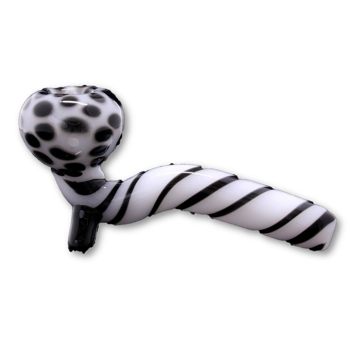 A close-up, angled view of the Mr. Magnificent Sherlock, featuring a patterned, dark-colored glass design.