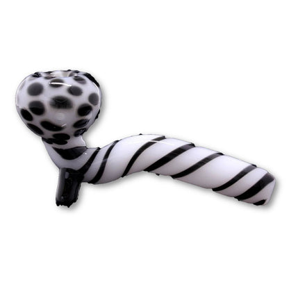 A close-up, angled view of the Mr. Magnificent Sherlock, featuring a patterned, dark-colored glass design.