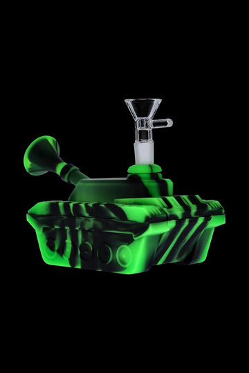 Silicone Army Tank Pipe with Glass Bowl