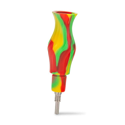 Colorful silicone dab rig nail with titanium tip.