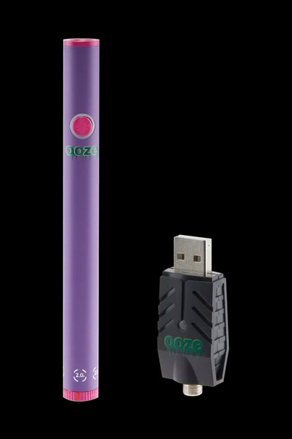 Purple Ooze vape pen and USB charger.