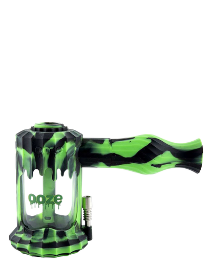 A studio shot features the Clobb 4 in 1 Silicone Pipe in green, angled slightly with a focus on its textured surface.