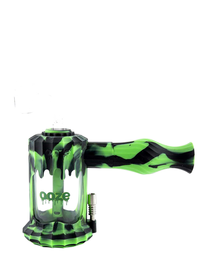 Front view of the Clobb 4 in 1 Silicone Pipe, showcasing a green, textured design with a visible bowl and mouthpiece.