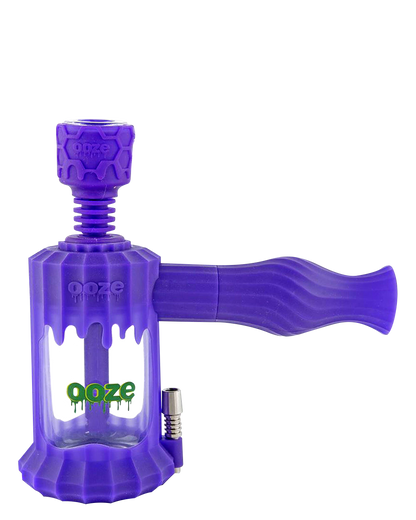 Front view of the Clobb 4 in 1 Silicone Pipe, a purple, compact pipe with a textured grip, set against a plain white background.