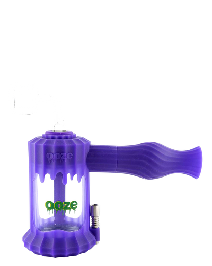 A studio shot of the Clobb 4 in 1 Silicone Pipe, featuring a purple, compact design with a smooth, rounded form.