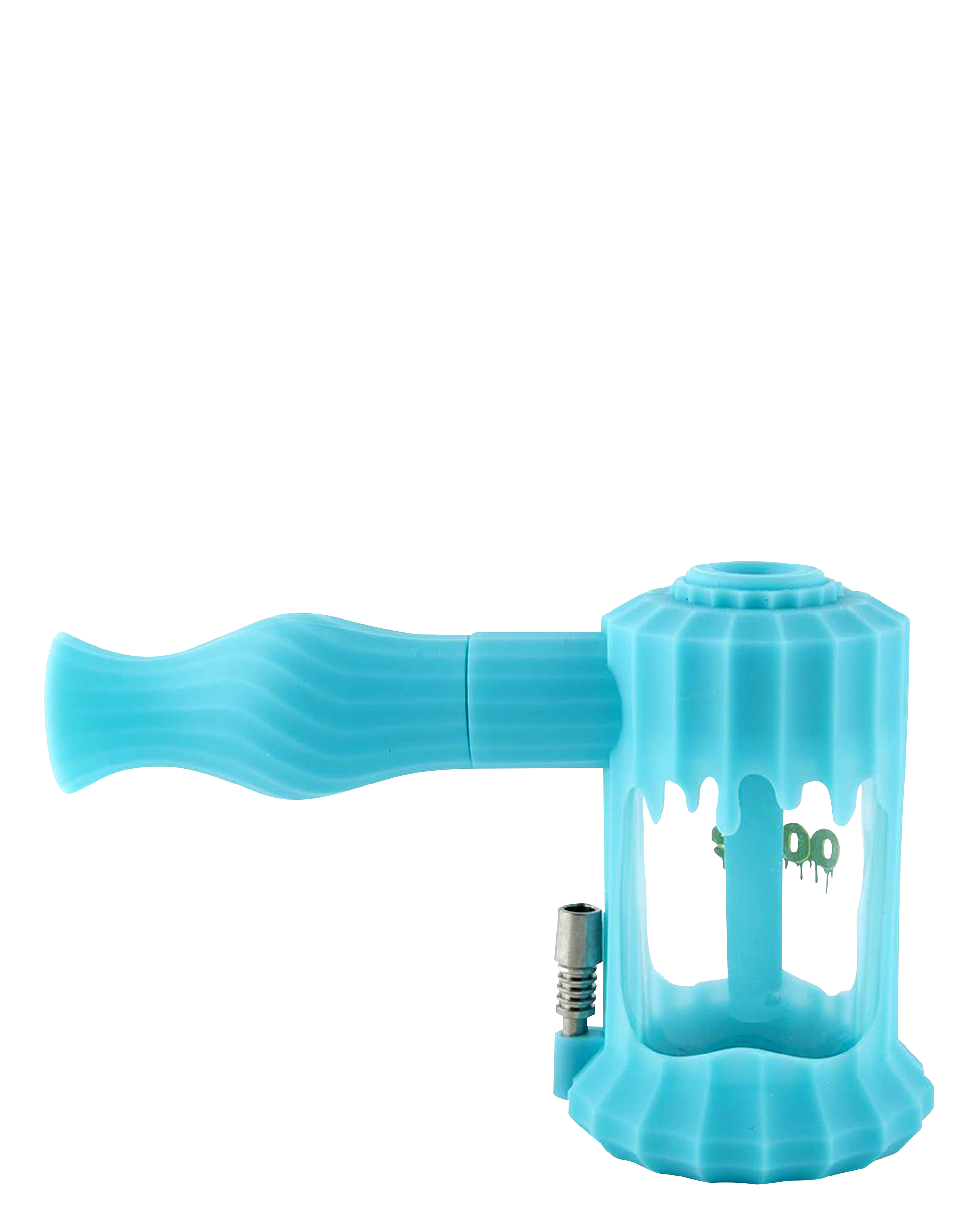 Front view of the Clobb 4 in 1 Silicone Pipe, showcasing its textured, blue design against a plain white background.