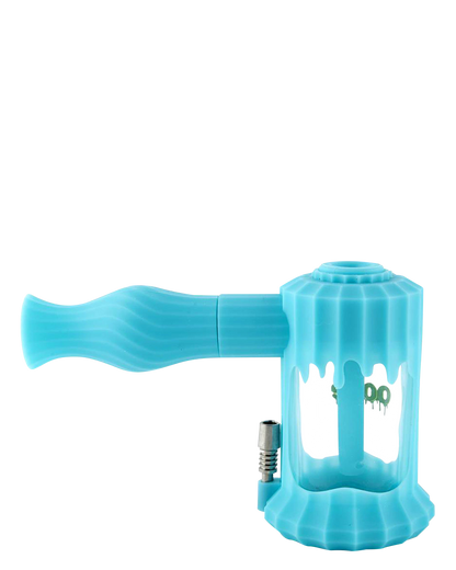 Front view of the Clobb 4 in 1 Silicone Pipe, showcasing its textured, blue design against a plain white background.