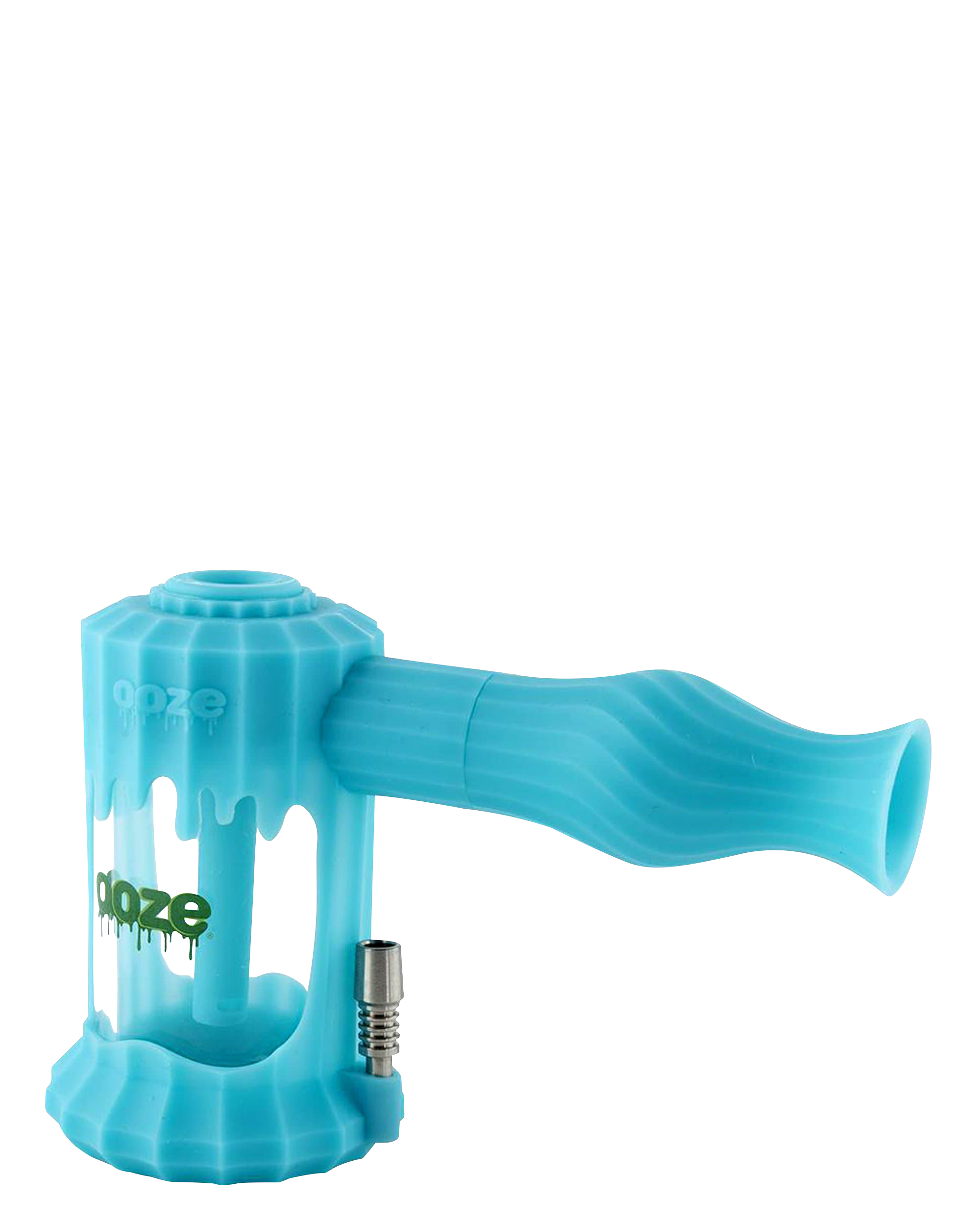Front view of the Clobb 4 in 1 Silicone Pipe, showcasing its rounded shape and smooth, blue finish.