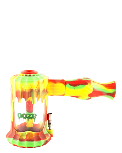 A front view of the Clobb 4 in 1 Silicone Pipe, showing its colorful, multi-functional design against a plain white background.