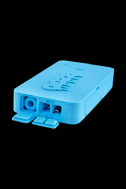 Front view of the Ooze Slugger Dabbin Dugout, showing its compact design and closed lid against a dark background.