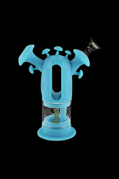 Front view of the Ooze “Trip” Silicone Bubbler, showcasing its compact, colorful design against a plain black background.