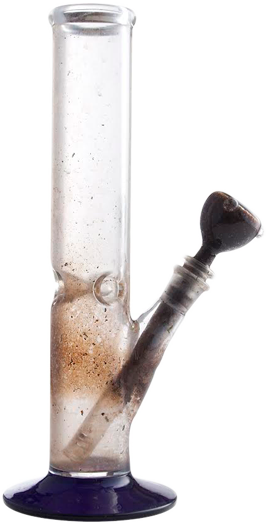 Front view of the Piece Water - Bong Water Replacement, showing murky liquid inside a clear glass tube.