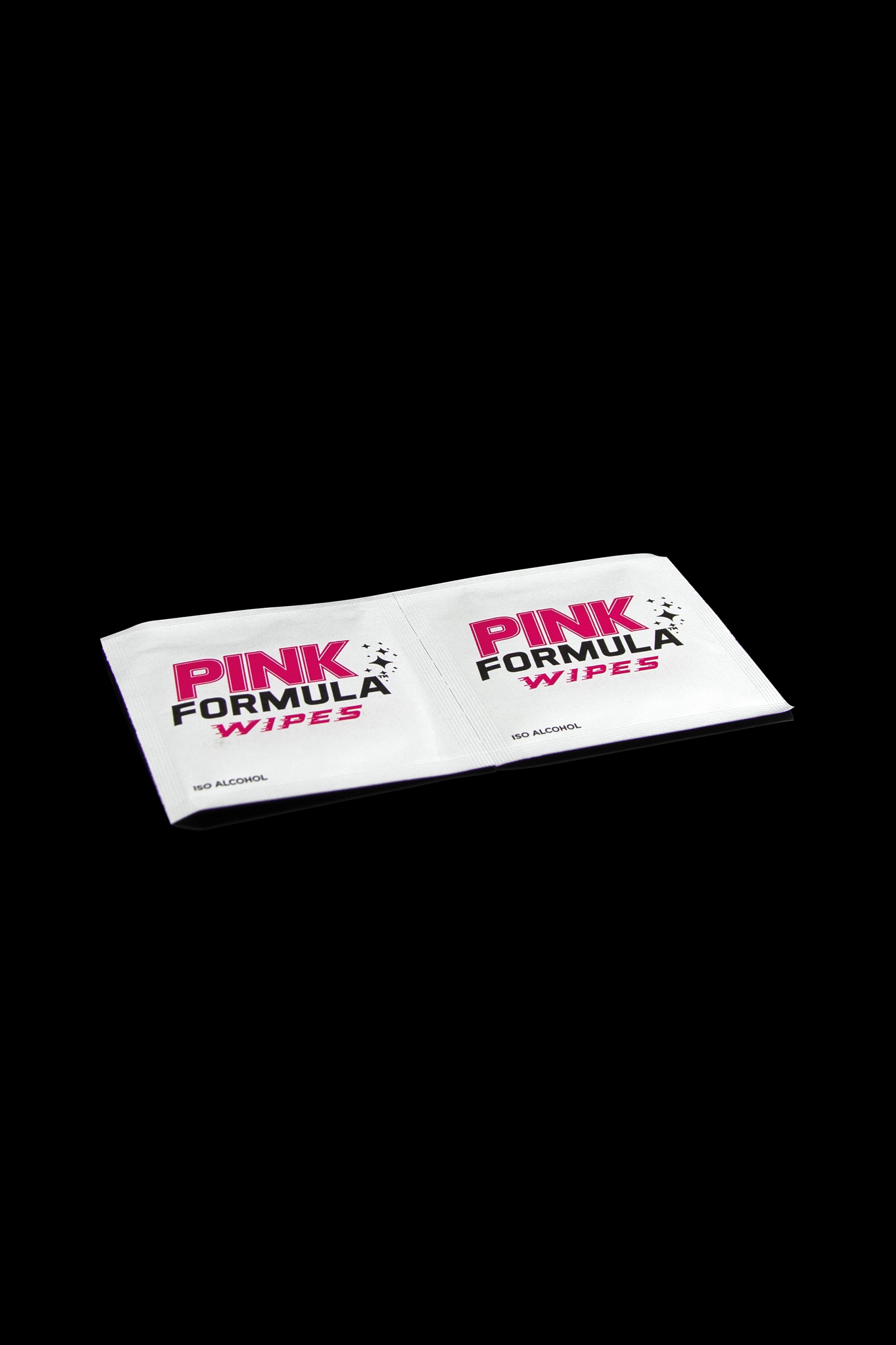 Front view of the Pink Formula XL ISO Wipes box with 100 pieces inside, showcasing the product’s packaging.