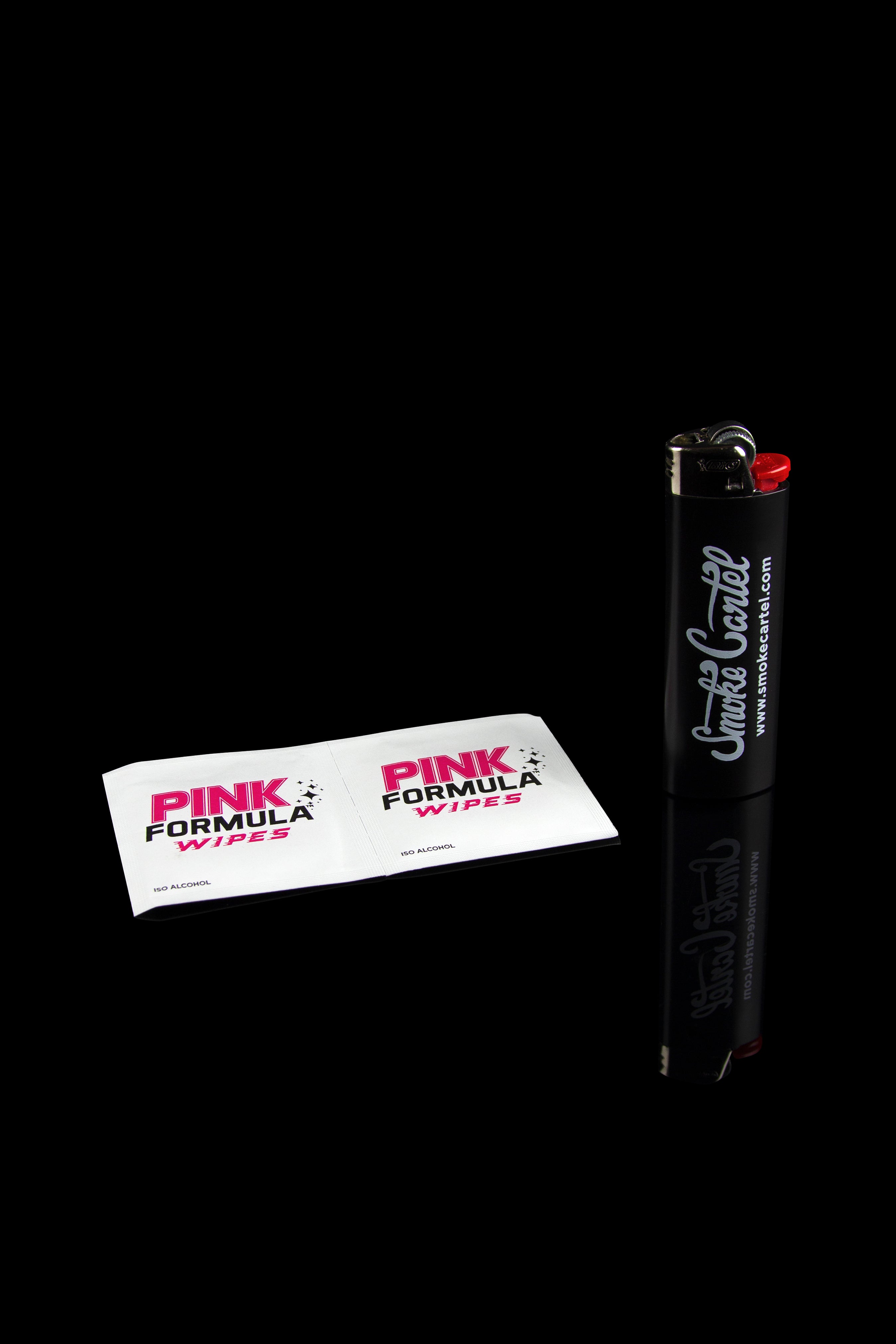 A box of Pink Formula XL ISO Wipes is displayed in a full shot, showcasing its packaging and the stacked wipes within.