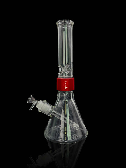 Front view of the Prism Water Pipes Starter Kit, a clear glass water pipe with a sleek, minimalist design.