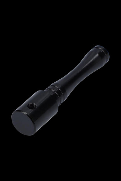 Close-up view of the Metal Hand Pipe with Colored Finish, showcasing its sleek, metallic body and dark finish.