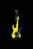 Blue Yellow - Silicone Guitar Hand Pipe with Glass Bowl