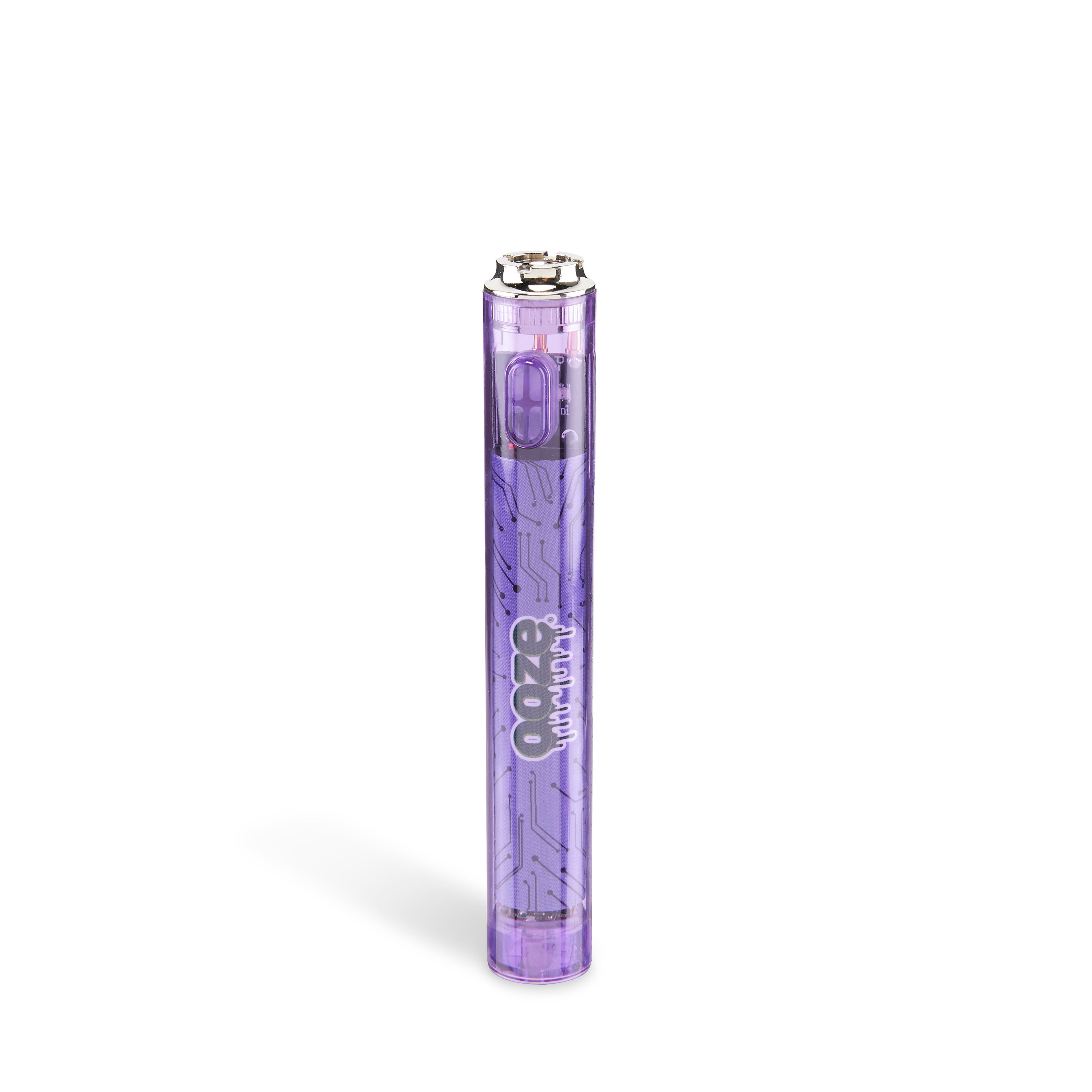 Purple Ooze vape pen with digital circuit board design.