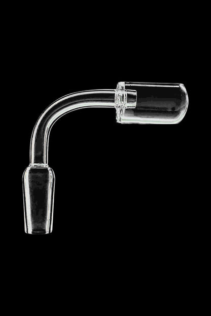 A close-up view of the Quartz Capsule Banger Nail, displaying its clear glass construction and rounded capsule shape.