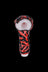Glass Spoon Pipe with Red and Black Patterned Finish