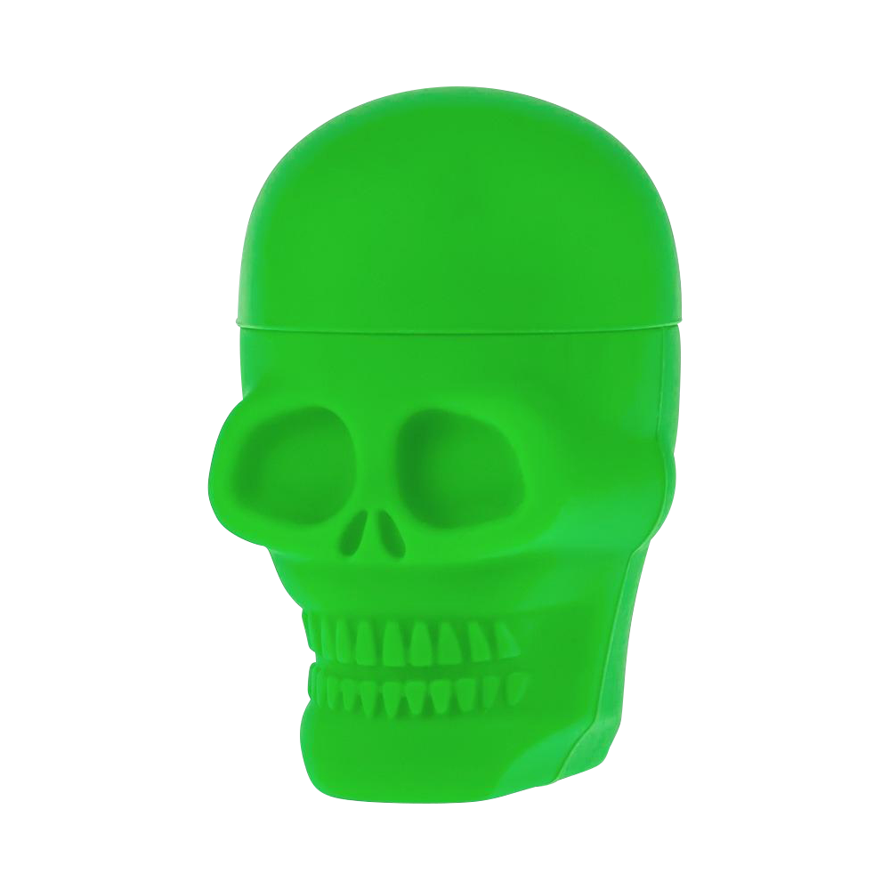 Front view of the Silicone Non-Stick "Skull" Stash Container, a small, dark-colored skull-shaped container against a plain white background.