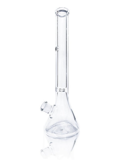 Front view of the Tank Glass "MAX" Beaker Bong, showcasing its clear glass construction and simple beaker shape.