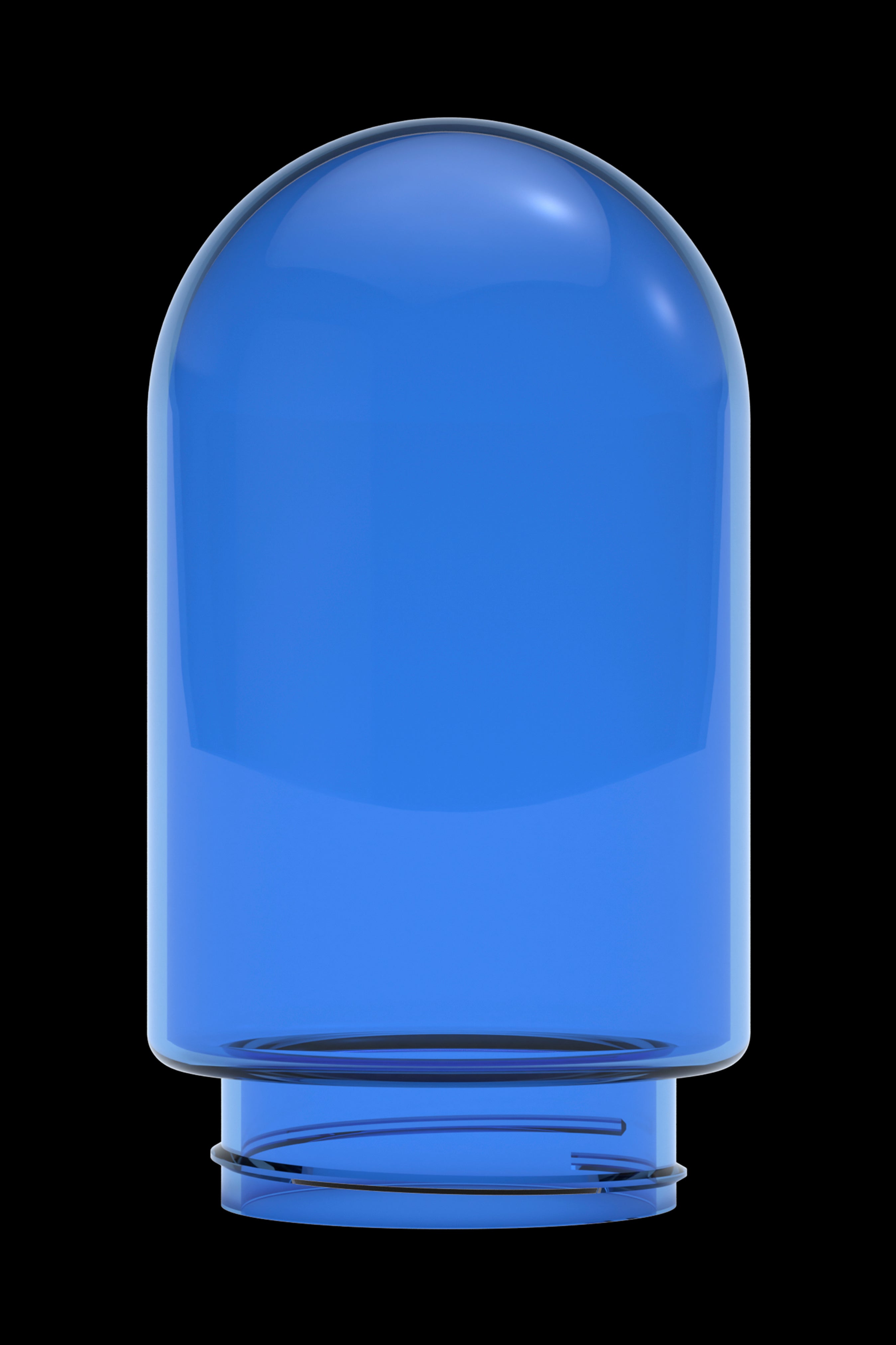 Blue glass container, likely for cannabis concentrates or oils.
