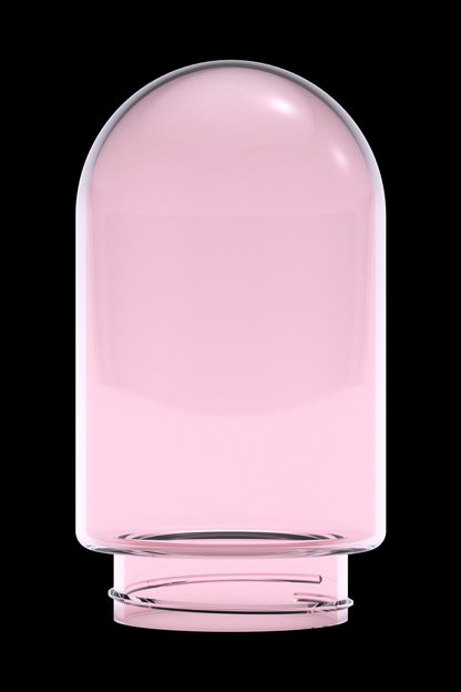 Pink glass concentrate container.