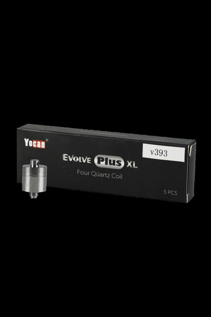 Yocan Evolve Plus XL quartz coil replacement pack with five coils.