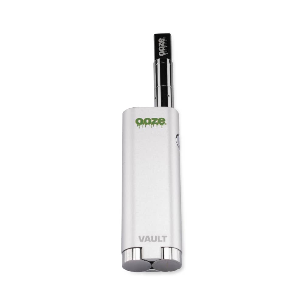 White Ooze vape pen with a black cartridge.